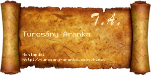 Turcsány Aranka névjegykártya